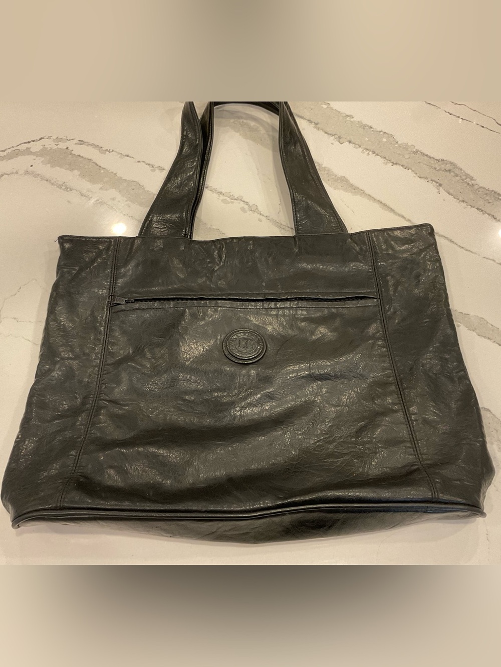 Classic Le club sport Black Leather Tote Bag